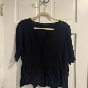 Madewell Black Peplum Blouse